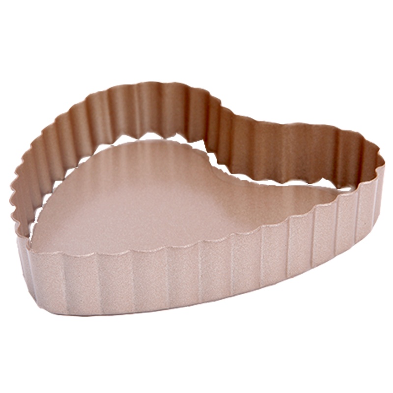 学厨 CHEFMADE 烘培模具 蛋糕模具重型碳钢材质 迷你活底心形 4英寸波浪边挞模 派盘厨房工具 WK9025