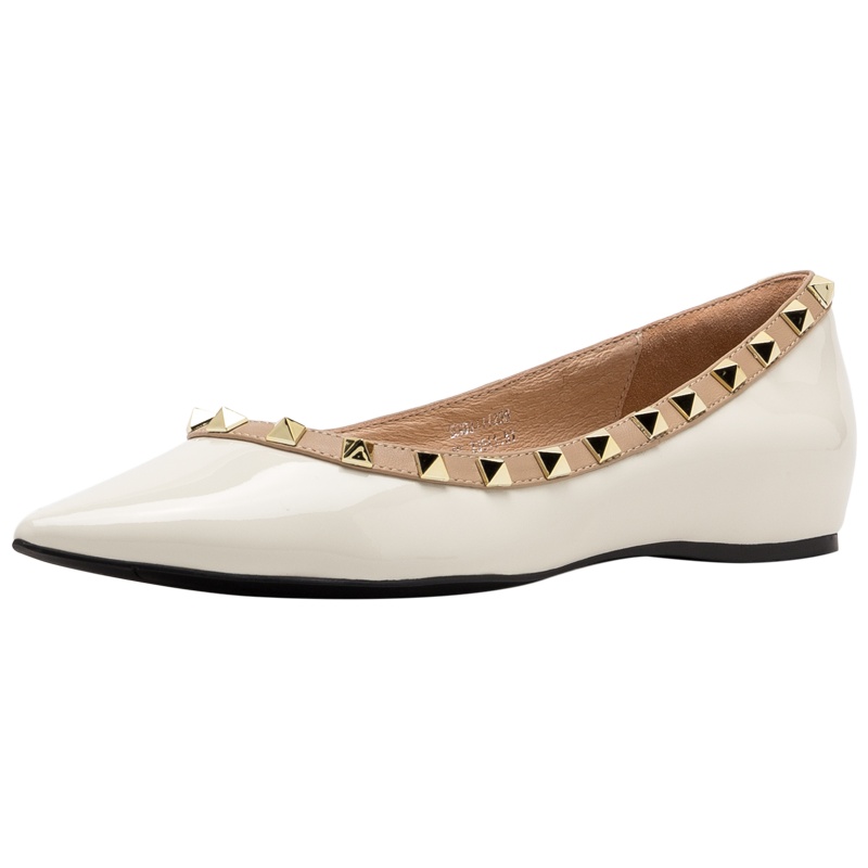 ST&SAT)/星期六新品尖头浅口低跟铆钉单鞋女SS93111258