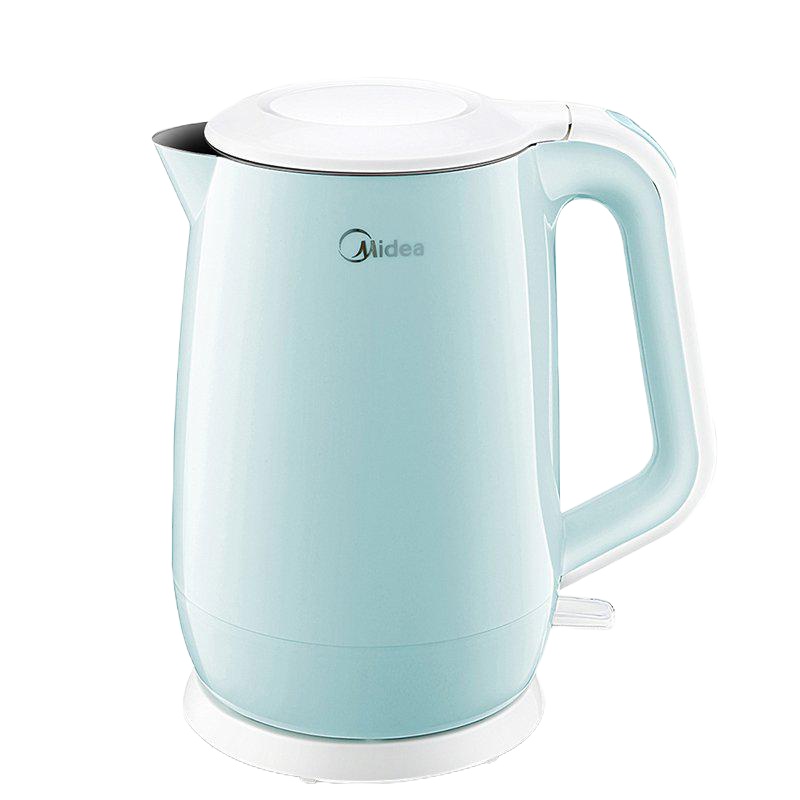 美的电水壶WHJ1701d(HJ1701)热水壶1.7L电热水壶304不锈钢水壶双层防烫全钢无缝烧水壶