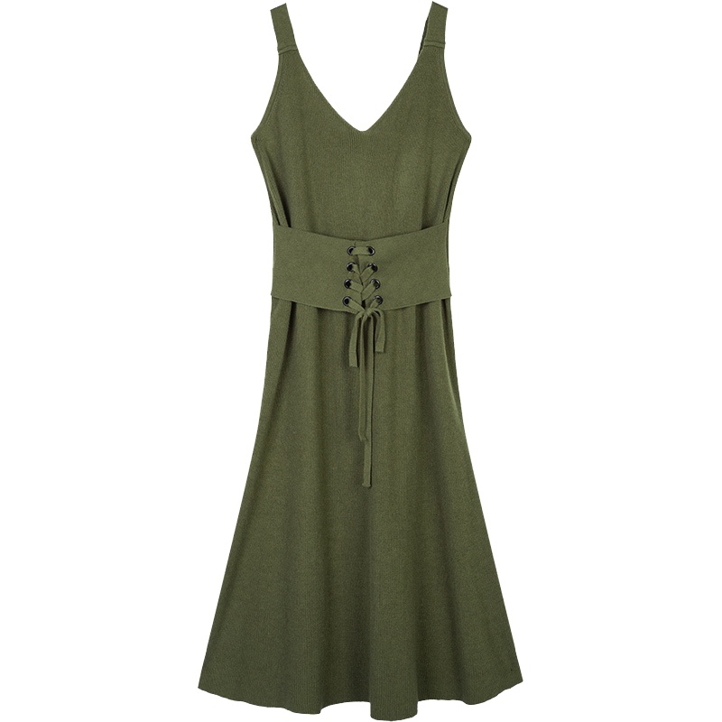 【专柜同款】吊带连衣裙女装2019春季新款长款流行内搭针织背心裙毛衣裙子夏60006399