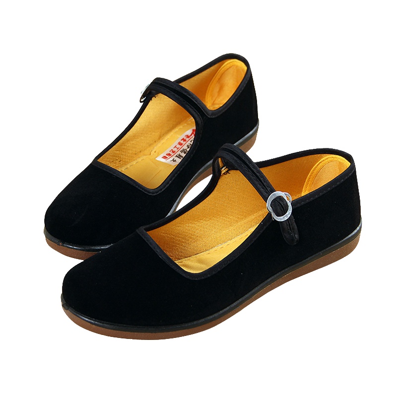 乾裕德双色一带老北京布鞋女厂家直销2019新款夏季防滑牛筋软底平跟百搭工作鞋女低邦休闲鞋服务员酒店超市妈妈广场舞蹈鞋休闲