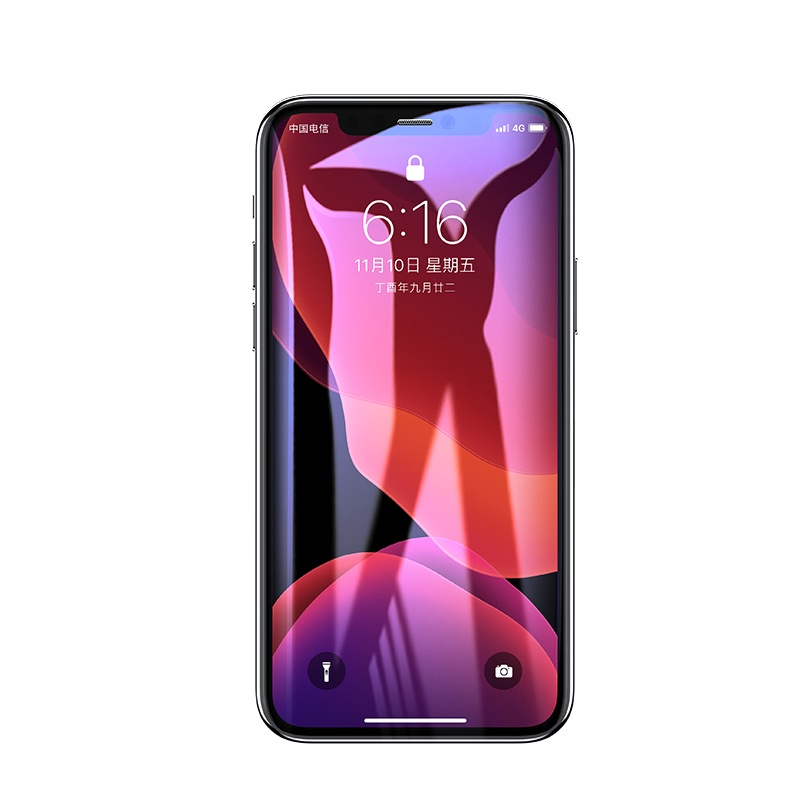 洛克(ROCK)iPhone 11 Pro Max苹果XS MAX防指纹全玻璃钢化膜6.5寸全屏覆盖保护膜