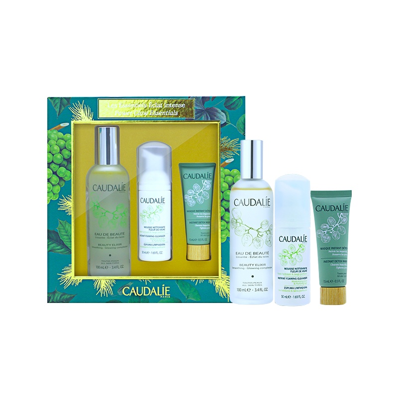 [限量版面部护肤套装礼盒]CAUDALIE欧缇丽葡萄活性精华爽肤水限量3件套