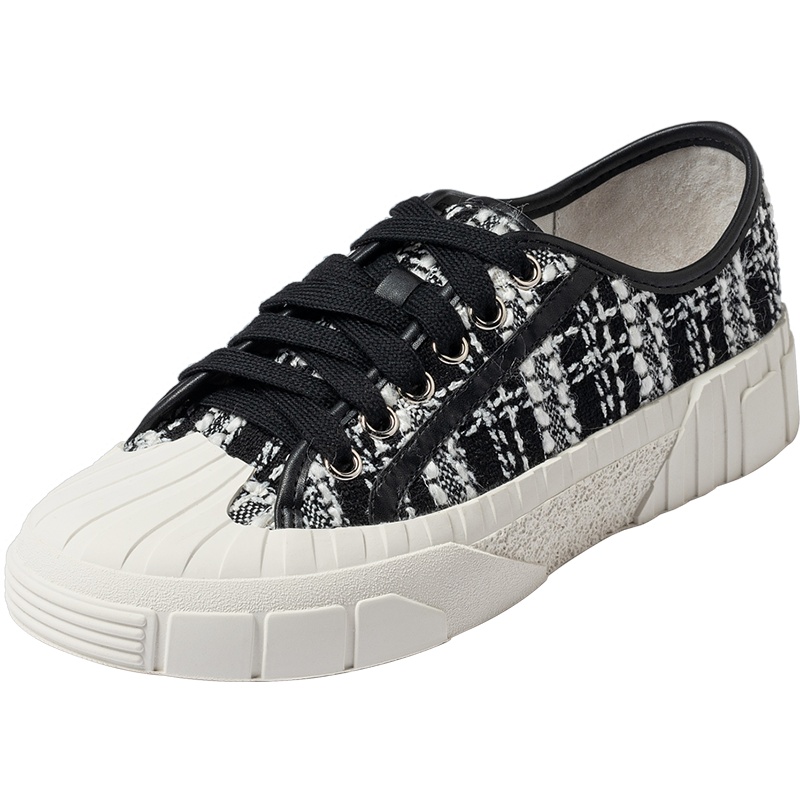 百田森夏季新款贝壳小白鞋女小香风休闲鞋平底甜美仙女风