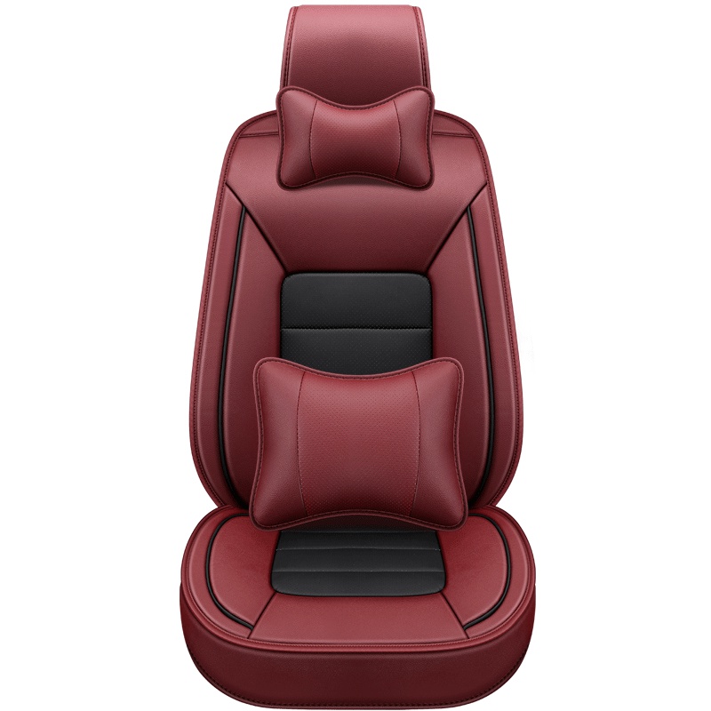 布雷什(BOLISH)五座四季通用汽车坐垫汽车座垫夏季坐垫皮革全包汽车座套车坐垫座椅套TY1801豪华款酒红色厂家直发