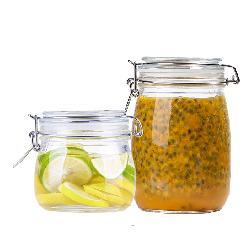 喜碧 潘多拉系列500ml+1100ml密封罐玻璃瓶子带盖食品储物罐头家用腌制蜂蜜罐柠檬泡菜坛子两只装