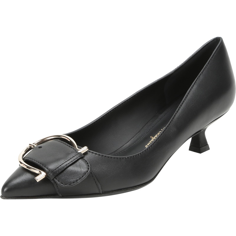 Salvatore Ferragamo 菲拉格慕 女士牛皮GANCINI尖头高跟鞋 0704632