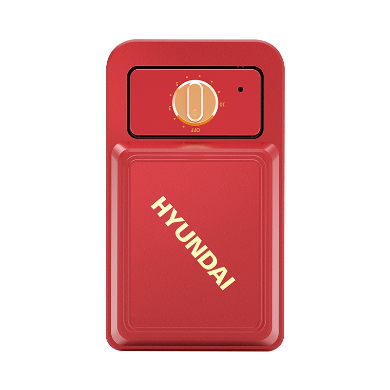 Hyundai三明治机早餐机家用小型轻食华夫饼面包多功能吐司压烤机[标配+圈盘]锦葵红