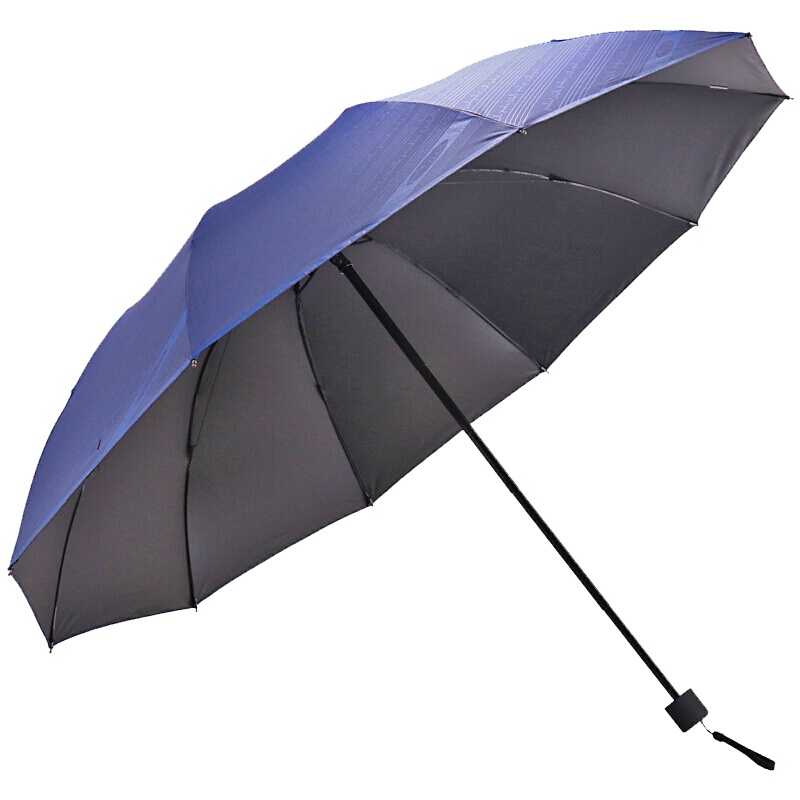 天堂伞 加大加固碰击布黑胶丝印三折商务晴雨伞 31850Elcj