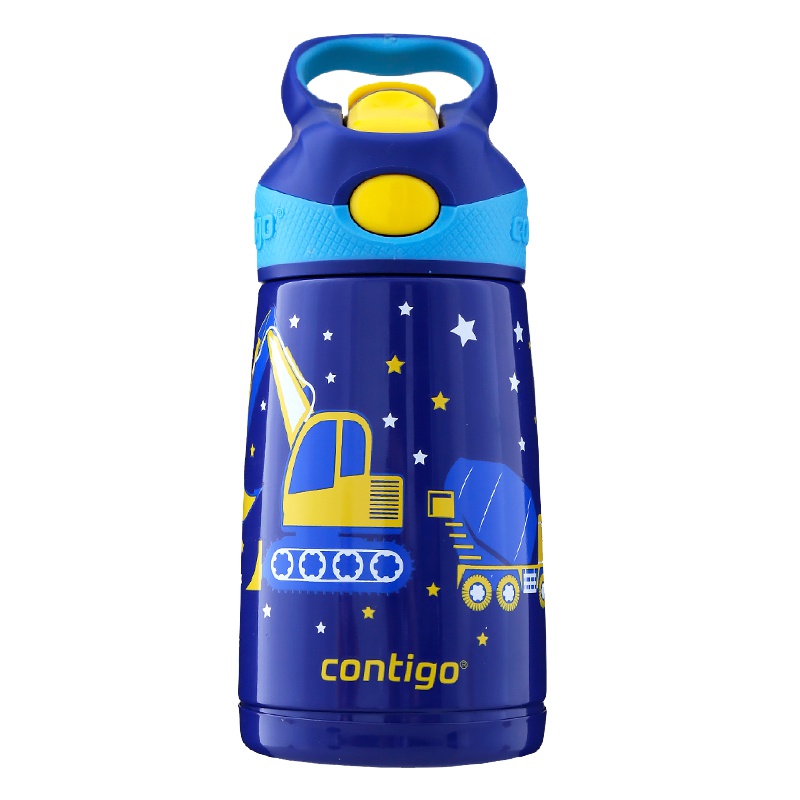 美国Contigo悠享系列儿童卡通不锈钢吸管保温杯户外便携学生保温吸管杯300ml