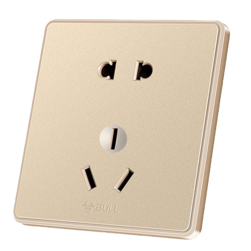 公牛（BULL）G18Z227 玫瑰金 墙壁电源插座 大面板 G18系列无框玫瑰金装饰开关暗装插座 16A五孔空调插座
