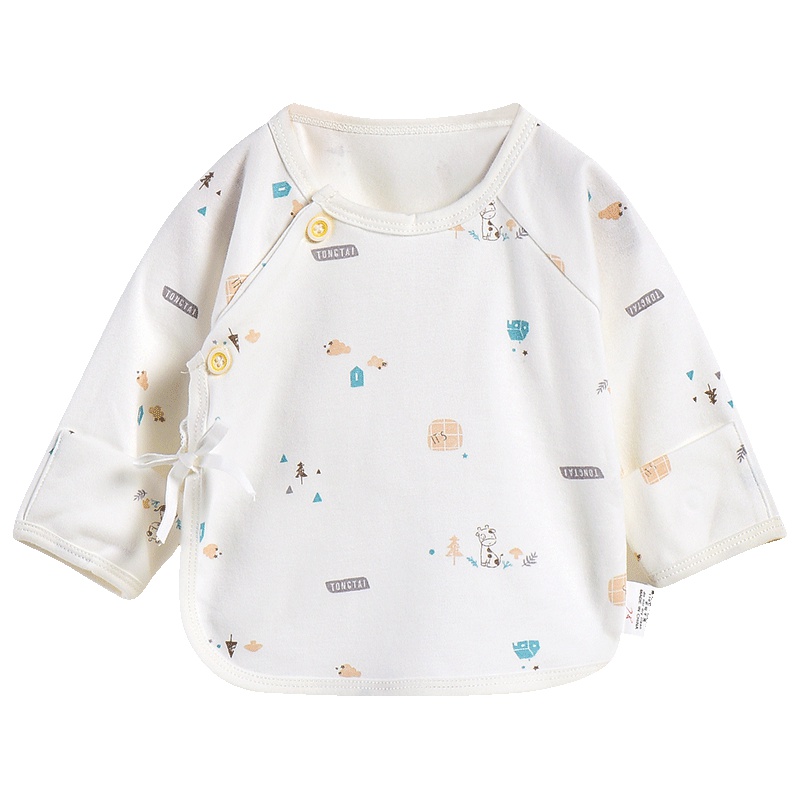 童泰TONGTAI婴幼儿内衣初生儿纯棉半背衣0-3个月婴儿和服上衣两件装婴幼儿通用59cm