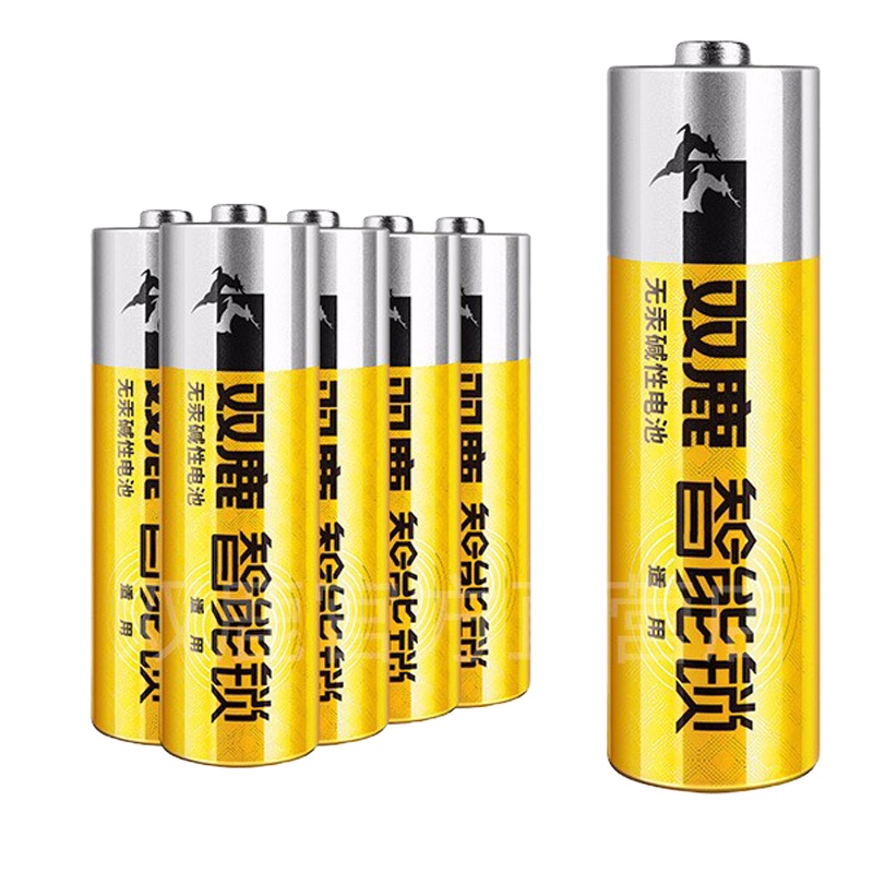 双鹿电池5号40节装1.5V碱性LR6电子锁指纹锁专用电池密码锁电池防盗门智能门锁儿童玩具遥控器五号AA干电池不漏液