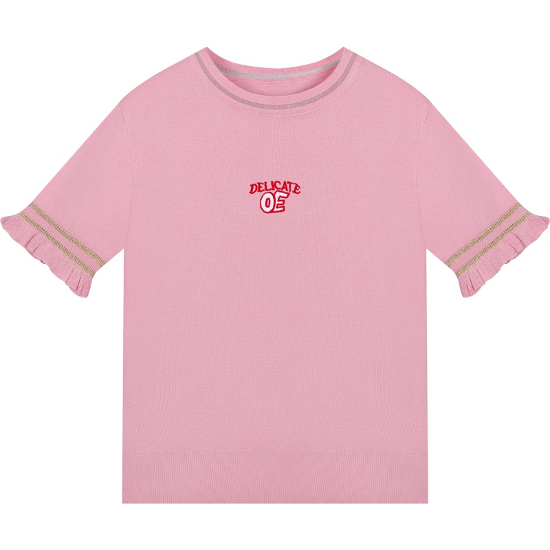 粉色少女心T恤女2019新款修身短袖上衣夏装小清新半袖打底衫体恤