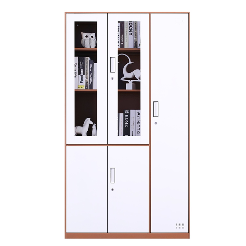 苏美特更衣柜文件柜办公柜铁皮柜资料档案柜储物柜灰白拆装五门更衣柜