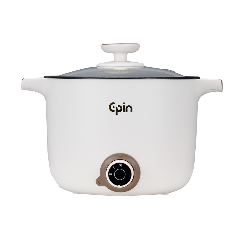 苏宁宜品电煮锅多功能一体家用电火锅电炒锅小型迷你宿舍学生锅寝室蒸煮面小电锅电热锅米黄色