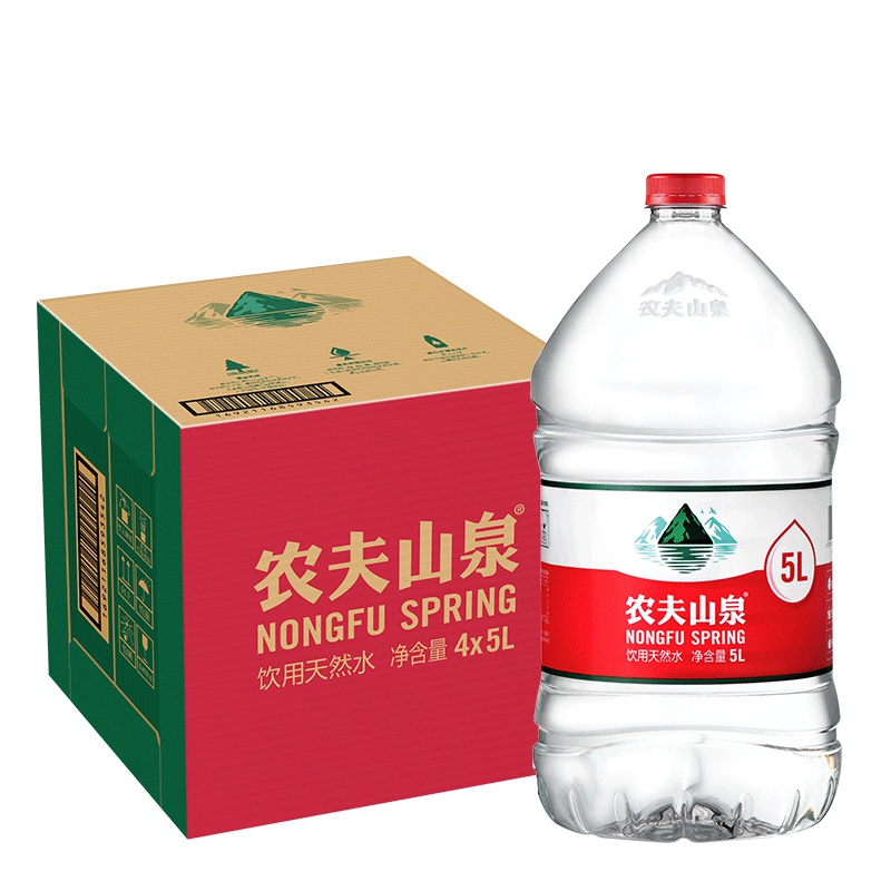 农夫山泉天然饮用水5L*4 整箱装