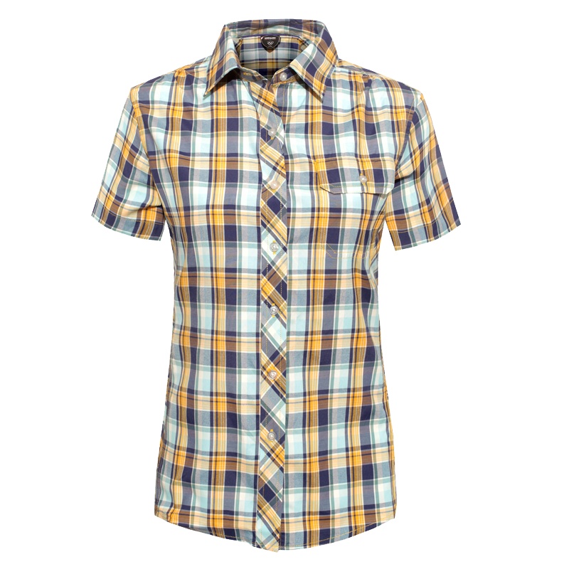 诺诗兰（NORTHLAND）户外女士短袖衬衫快干格纹衬衫GQ042114