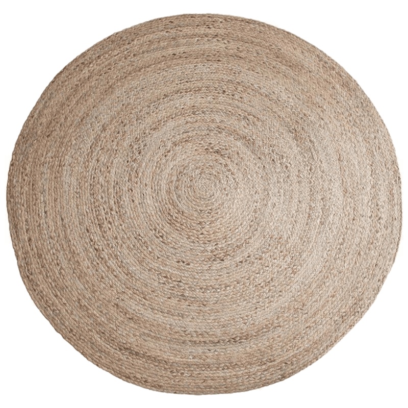 家柏饰(CORATED)手工水芦苇编地毯客厅茶几床边毯仿亚麻圆地垫定制