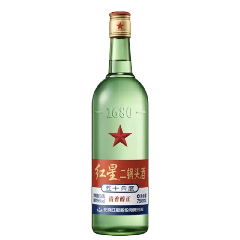 红星二锅头56度(原出口美国)清香型白酒750ml *6瓶整箱大二