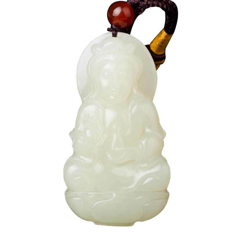 臻玉盈天然和田玉吊坠佛公玉观音玉坠男士项链女玉佛情侣玉佩一对小弥勒佛像自戴送人民族风