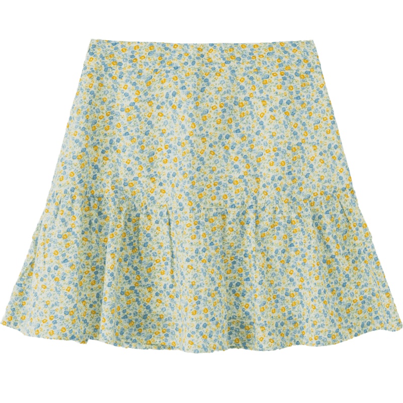 OtherMix法式小碎花半身裙2021年夏季新款高腰褶皱a字女式短裙子