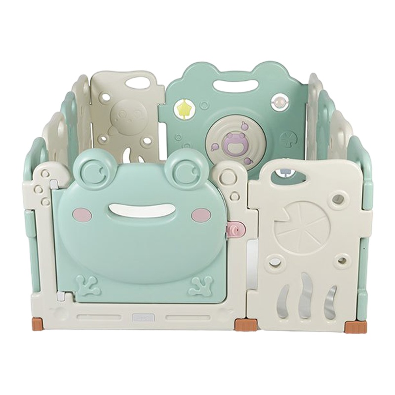 babycare儿童室内游戏围栏婴儿宝宝爬行垫学步防护栏家用安全栅栏 晨雾绿 10+2 153*116cm 7800