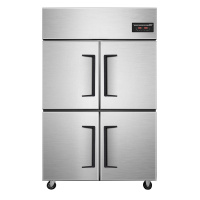 乐创 (lecon)商用四门冰柜 立式厨房髙身雪冷藏冷冻保鲜高柜 双压缩机冰箱 双温 LC-J-SM03