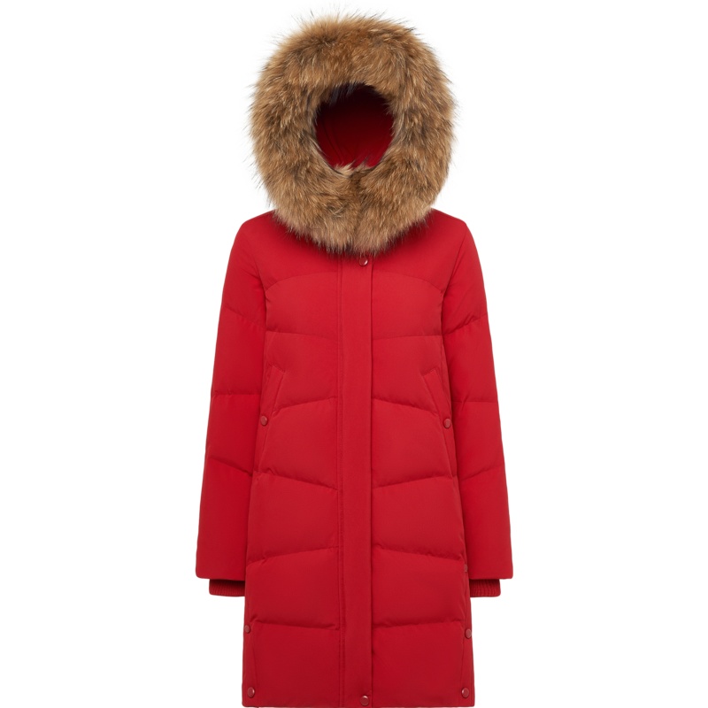 波司登羽绒服女新款时尚休闲连帽冬季保暖中长款_1