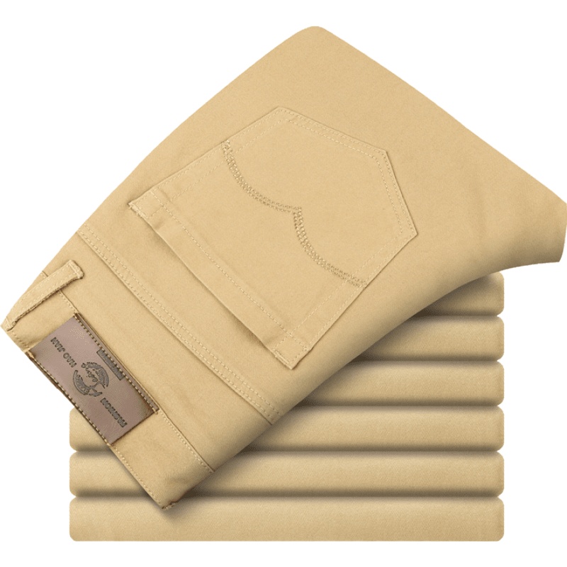 [全棉舒适高弹力]男装秋冬新款男士商务修身小直筒休闲裤男时尚韩版潮流男士休闲裤 男装长裤李维犀牛