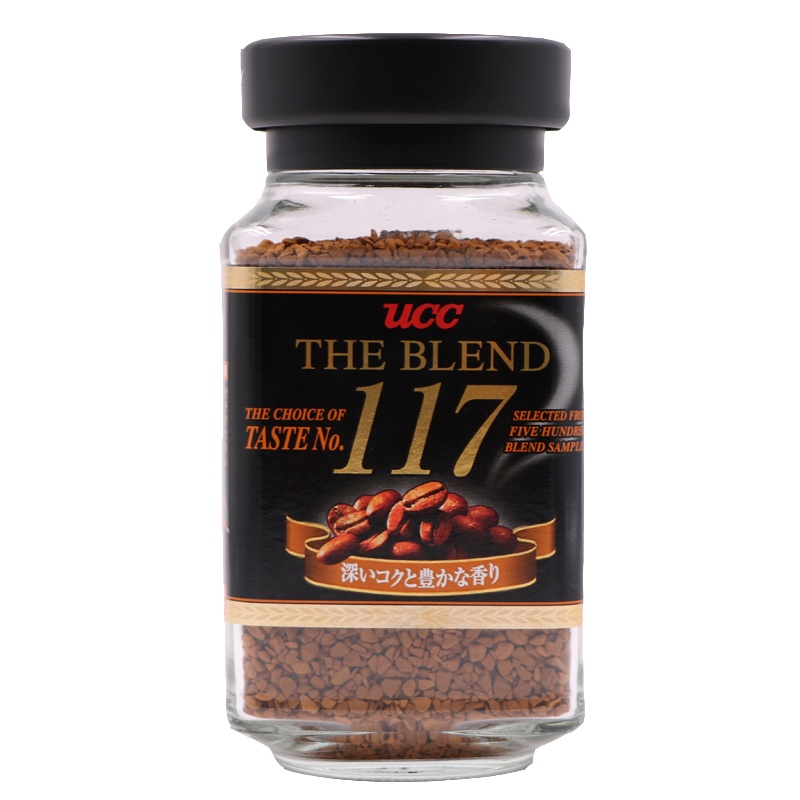 日本进口UCC117悠诗诗速溶咖啡黑咖啡无添加蔗糖瓶装 90g