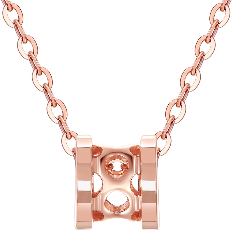 周六福(ZHOULIUFU) 小蛮腰吊坠18K金项链女士款玫瑰金彩金锁骨链 多彩KI064516