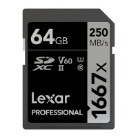 雷克沙(Lexar)64GB SD卡相机内存卡读250MB/s写120MB/s UHS-II单反存储卡 V60等级4K