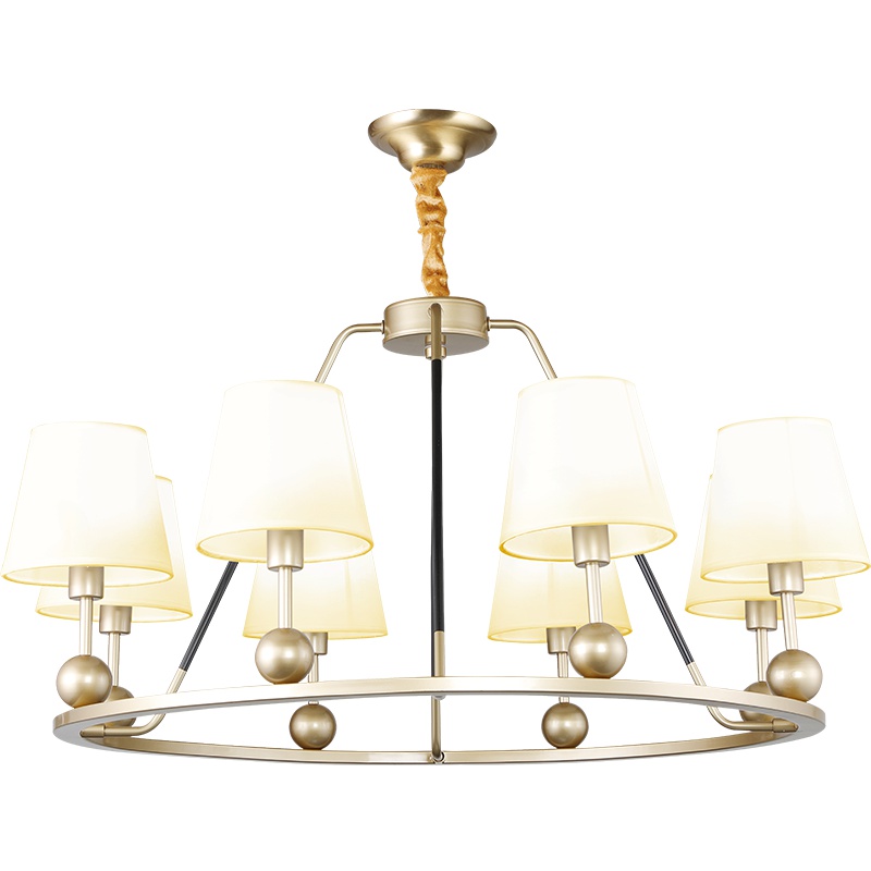 雷士照明NVC爱丽舍美式简约客厅灯别墅奢华大气吊灯客厅复式楼卧室灯书房led灯具照射面积10-25平米送光源