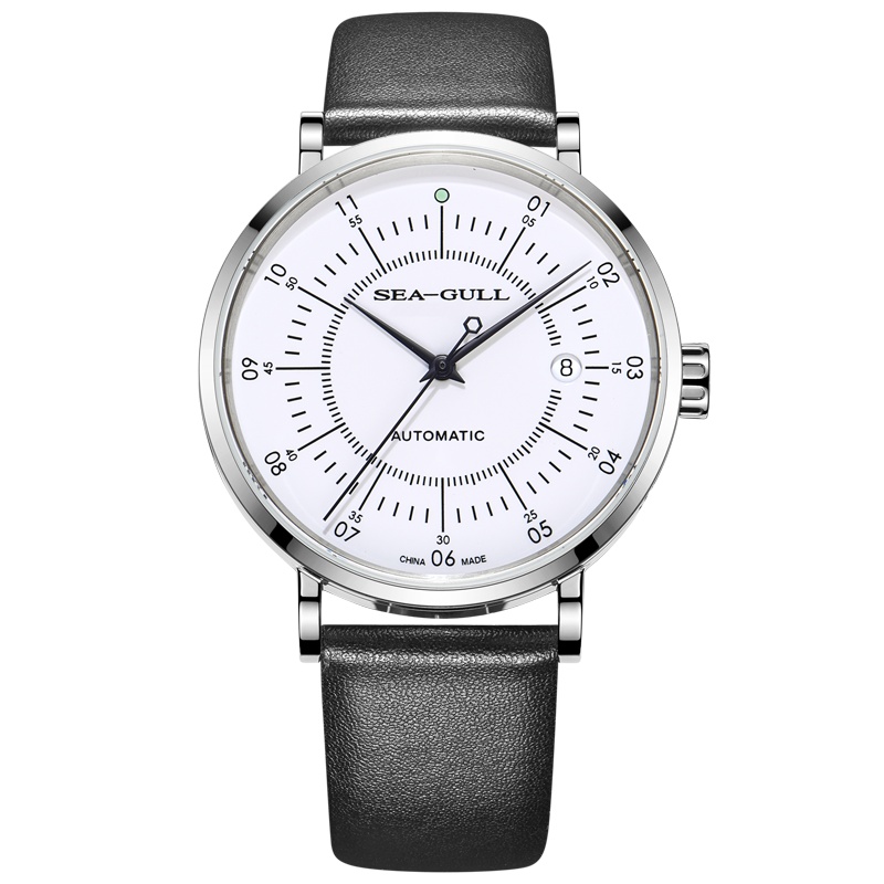 海鸥手表(SEAGULL)男士自动机械表防水简约潮流皮带腕表星海罗盘819.17.6045