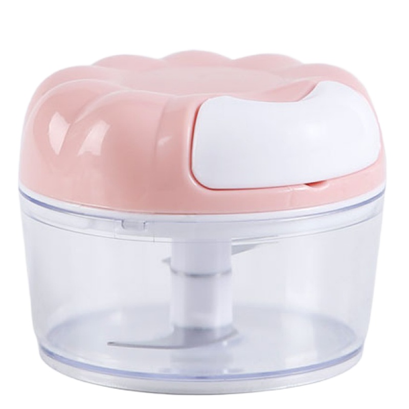 捣蒜泥拉蒜器家用搅蒜器蒜蓉大蒜搅碎机家庭手动打蒜器 敬平 花型粉色碎物器研磨碗(碎物器)