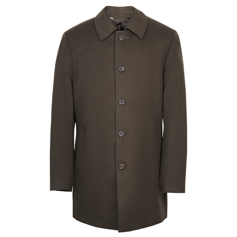 鄂尔多斯ERDOS 秋冬羊毛羊绒中长款商务男士大衣外套