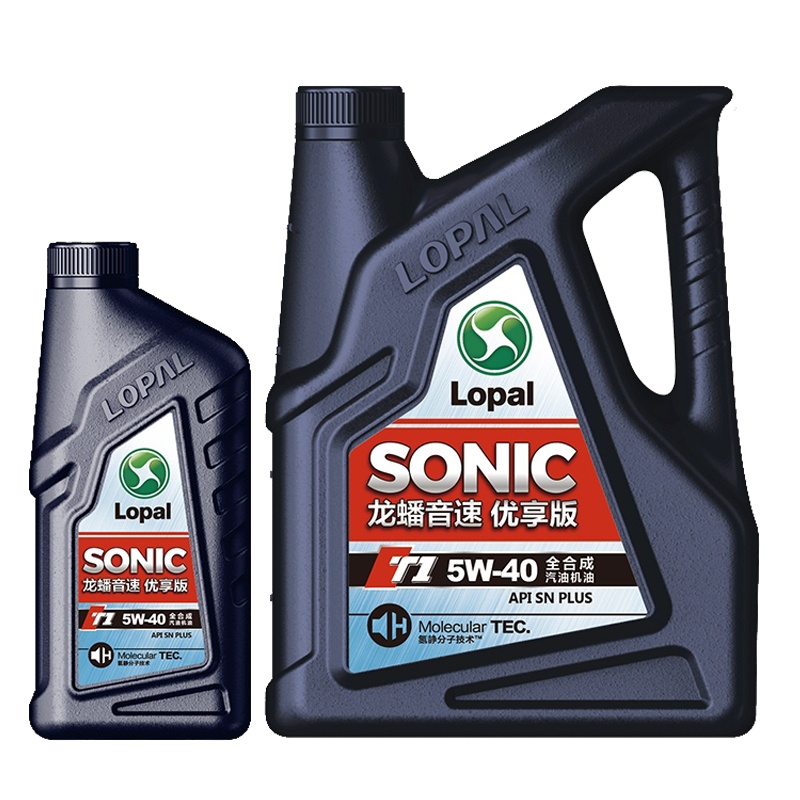 龙蟠SONIC T1全合成机油snplus 5W-40汽车发动机润滑油正品5L