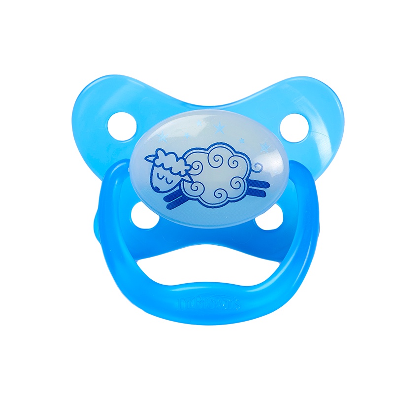 布朗博士(Dr.Brown's)美国进口PreVent夜光安抚安抚奶嘴 0-6个月 蓝色