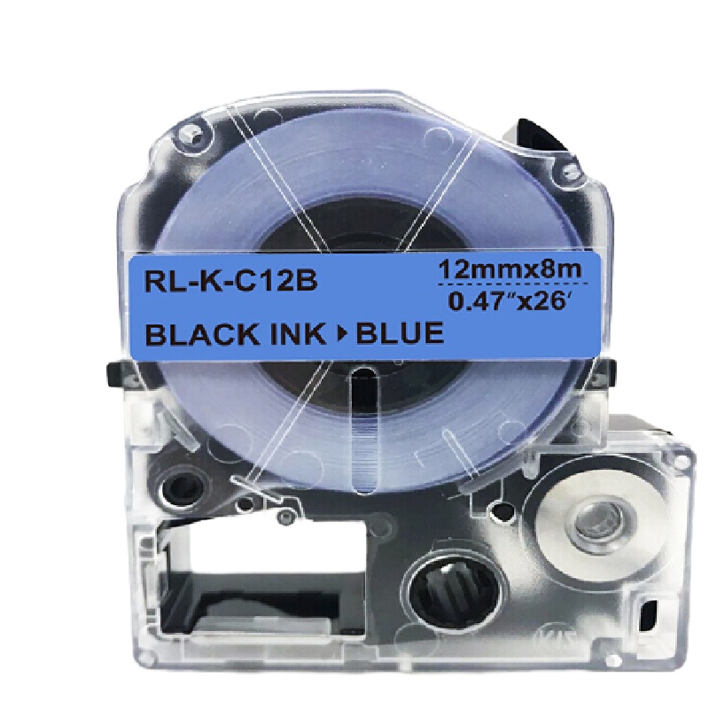 Offic 适用 锦宫SC12B标签色带(蓝底黑字/12mm)