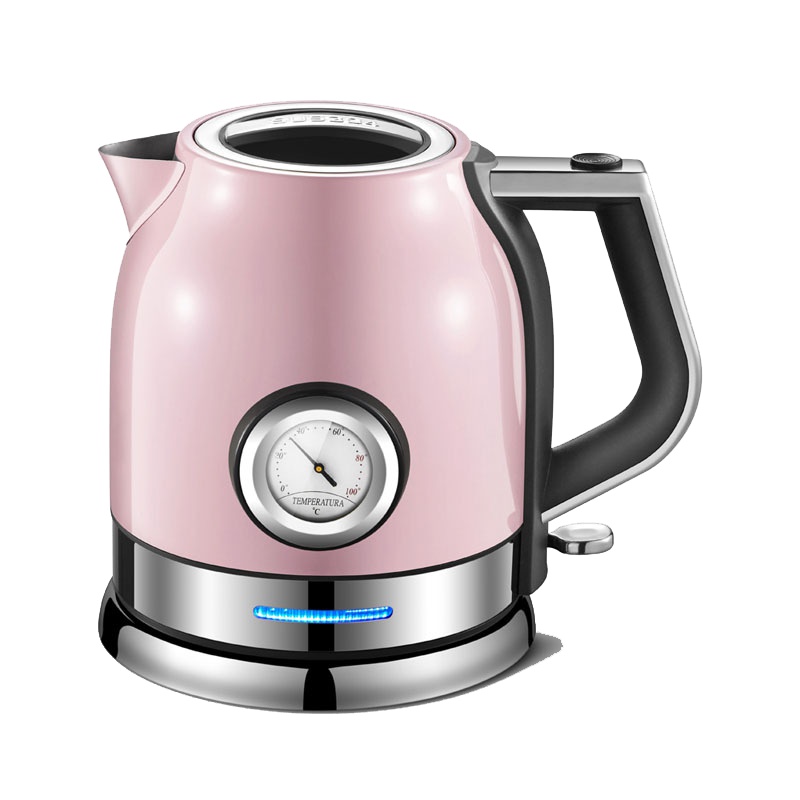 亚摩斯(AMOS)电水壶 AS-DKT18A 欧式外观 经典水壶 优质国产温控器食品级304不锈钢电水壶 1.8L粉色