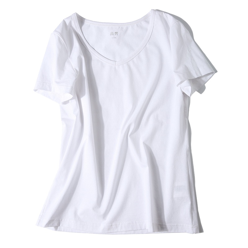 高梵短袖T恤女夏装修身ins潮纯棉宽松短款白色韩版学生2020新款潮