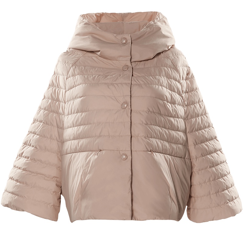 EERAL/艾莱依斗篷式短款羽绒服女轻薄保暖宽松休闲外套12167/FDAB