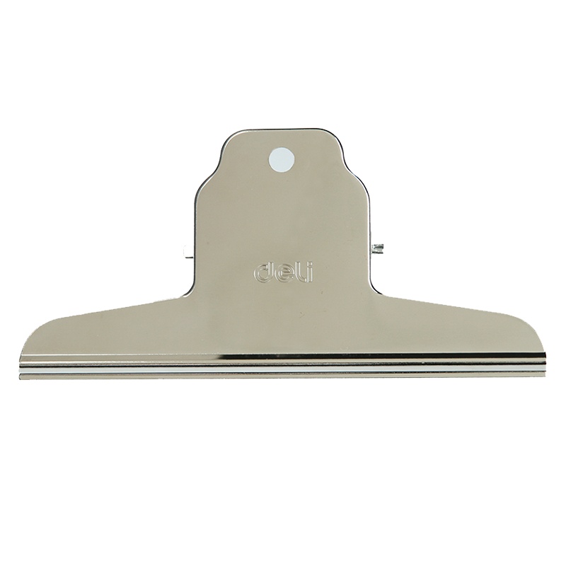 得力(deli)9531山形票据夹 宽145mm画板夹不锈钢票夹子文件夹子办公用品4个/袋 单袋