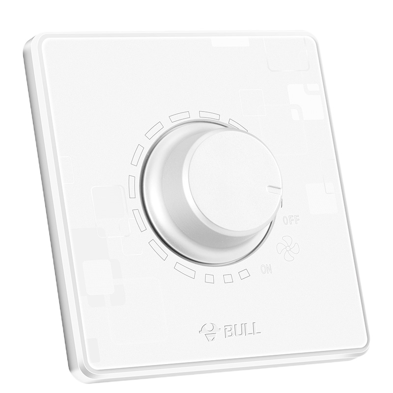 公牛(BULL) 开关插座 G18系列 无极调速器86型墙壁暗装家用老式电风扇吊扇调速开关G18D102 纹理白 暗装