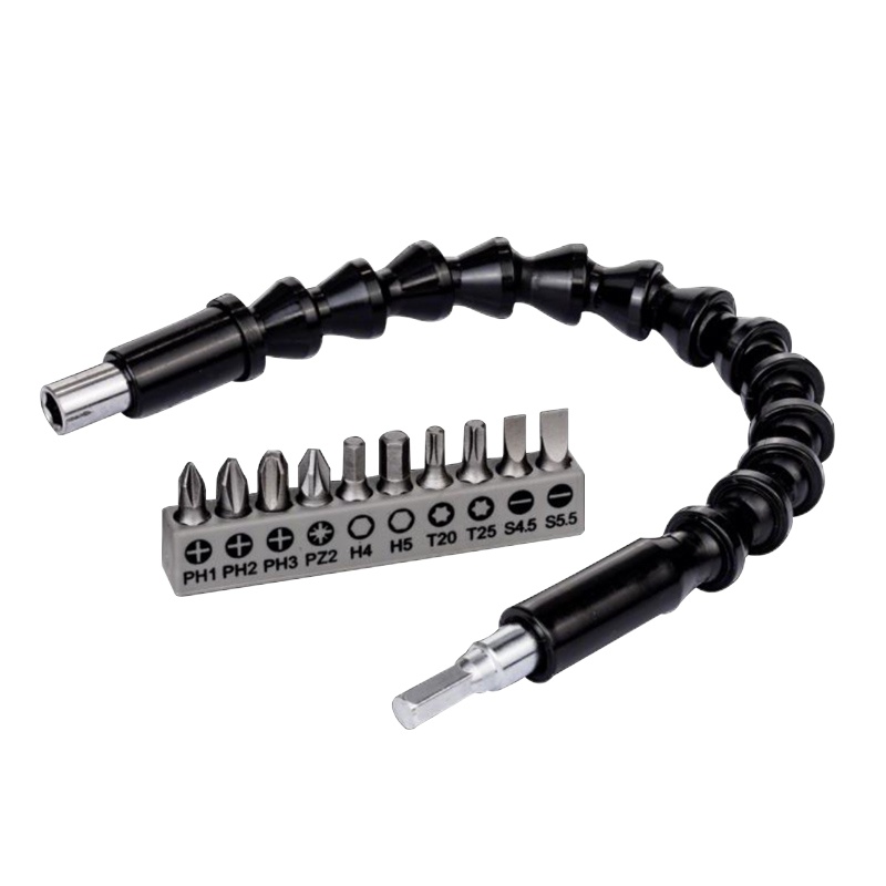 正品博世BOSCH回弹不锈钢万向软轴11支螺丝批头套装