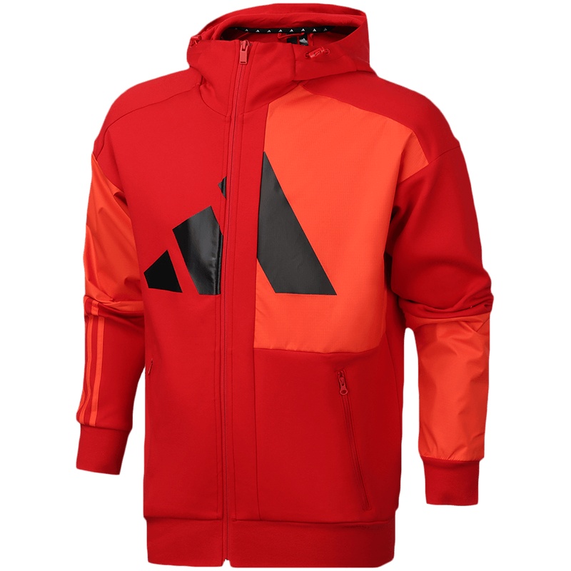 阿迪达斯男服夹克新年款连帽开衫外套休闲运动服FM9418