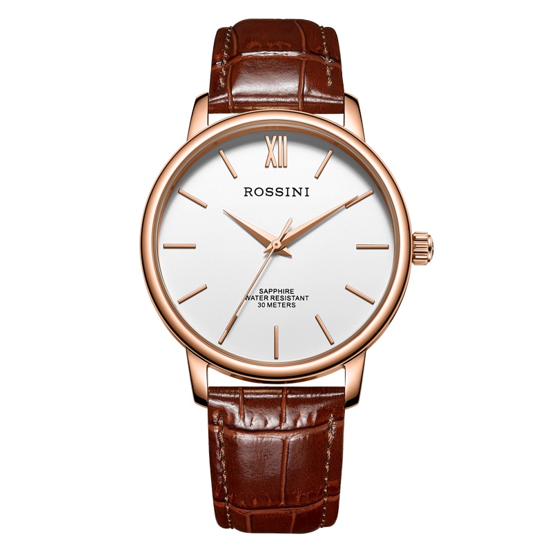罗西尼（ROSSINI)手表启迪系列2019新品高情侣男表商务风石英表皮带男士腕表519903