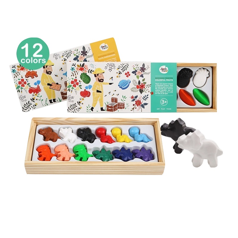 Joan Miro美乐童年 儿童蜡笔自然手工蜂蜡蜡笔 彩色玩具宝宝蜡笔安全水洗可以吃 缤纷水果 创意玩具
