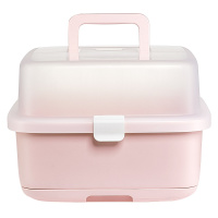 babycare婴儿奶瓶收纳箱沥水架宝宝奶瓶晾干架收纳盒带盖防尘 樱粉 4502